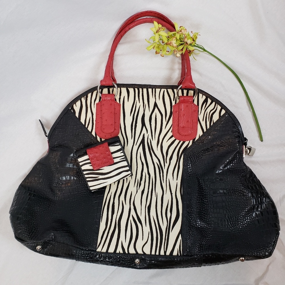 Cleo & Patek Cowhide Leather Bag & Wallet NWT